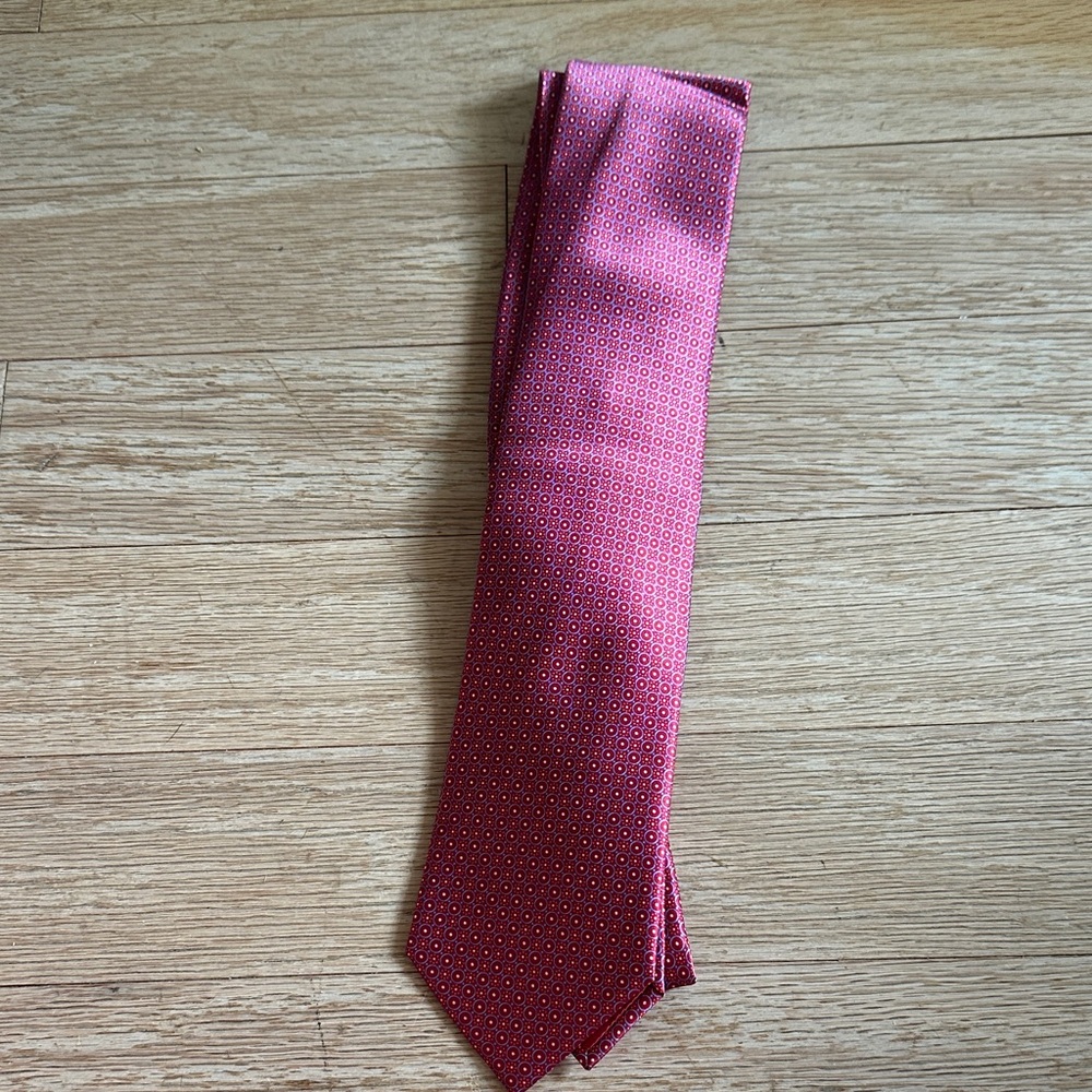 Brioni Rose-Pink Microdot Silk Tie